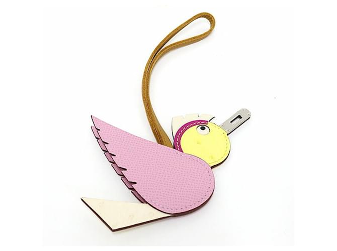 Hermès Hermes Birdie Charm in Pink/Yellow/Multicolor Multiple colors Leather Lambskin Diamond  ref.1468568