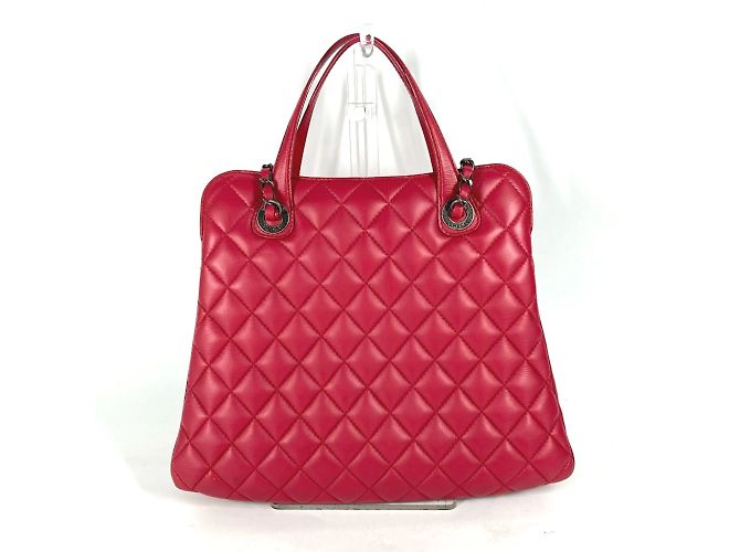 Bolsa tote de couro rosa Chanel