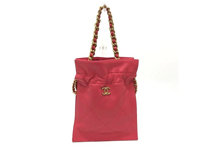 Bolsa de couro rosa Chanel