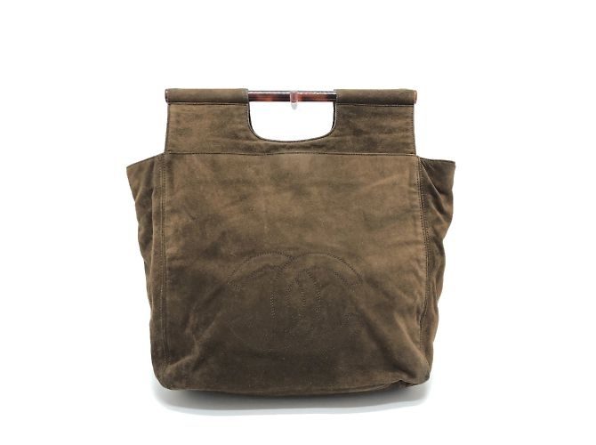 Bolsa tote de couro marrom Chanel