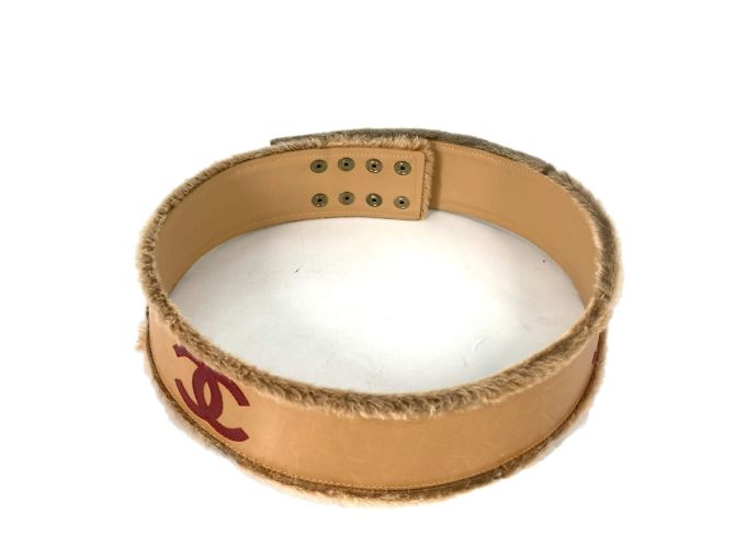Chanel 01A Beiger Leder Gürtel