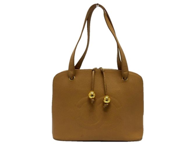 Chanel Beiger Leder-Shopper