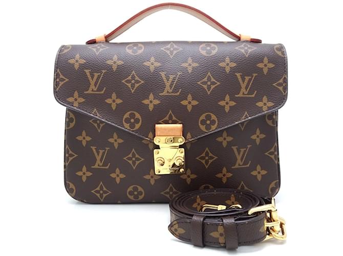 Bolsa Louis Vuitton Monogram Pochette Metis MM M44875 Marrom Lona  ref.1468657