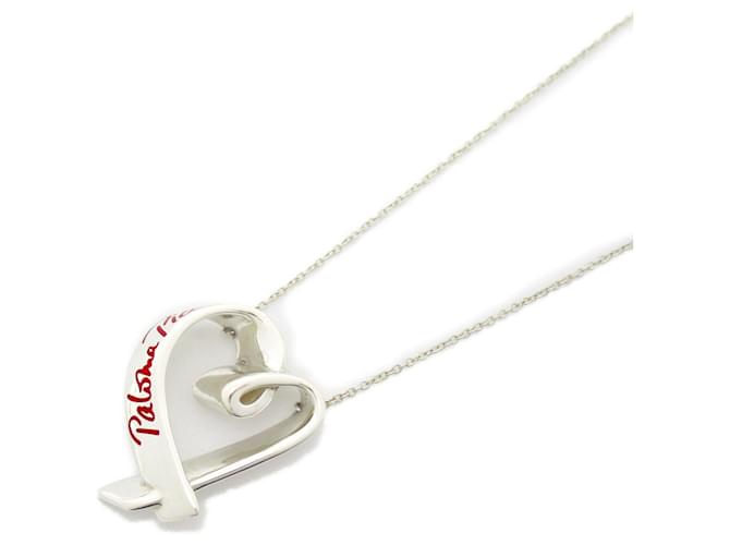 Tiffany & Co. Loving Heart Necklace Silvery Silver  ref.1468671