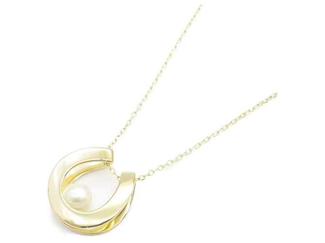 Mikimoto Pearl Necklace in Yellow Gold White  ref.1468709