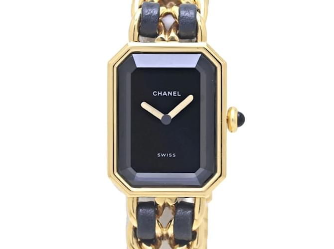 Montre pour femmes Chanel Premiere L taille plaquée or et cuir  ref.1468835