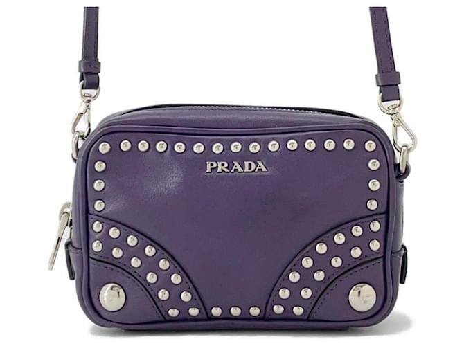 Prada Purple Leather Shoulder Bag  ref.1468848