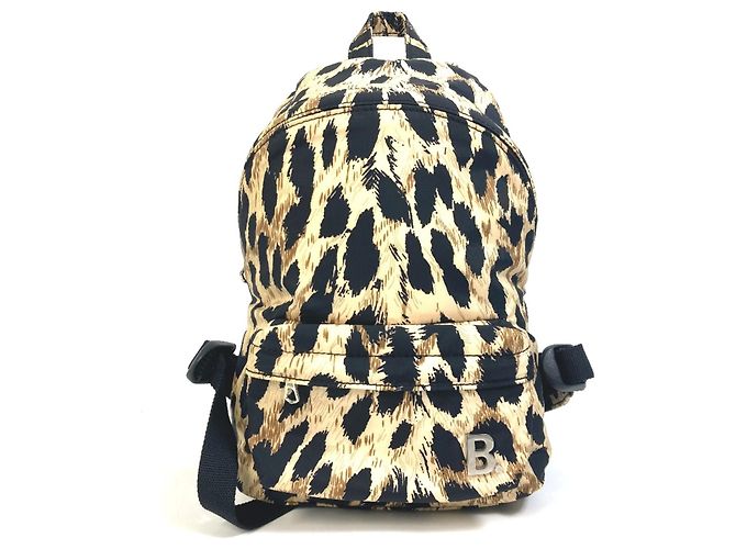 Everyday Balenciaga Leopard Print Backpack Beige