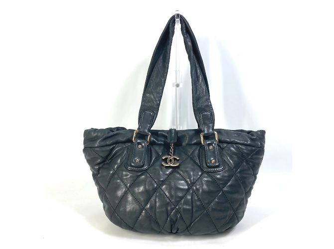 Borsa a spalla in pelle nera Chanel Nero