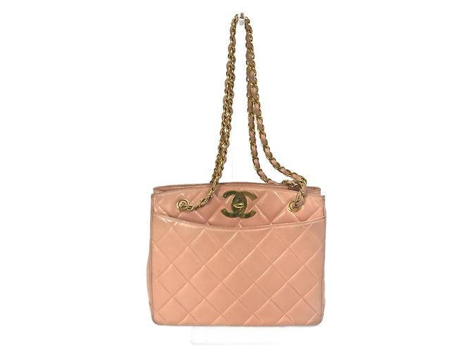 Borsa a spalla in pelle rosa Chanel