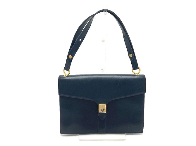 Borsa a spalla in pelle blu navy Christian Dior