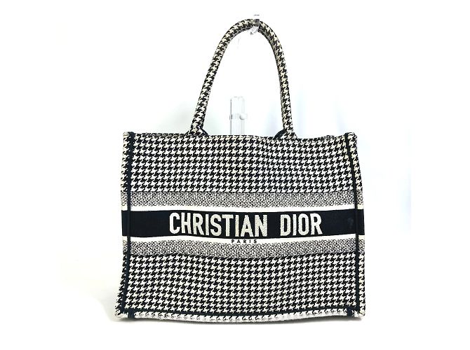 Borsa tote a scacchi Christian Dior Nero