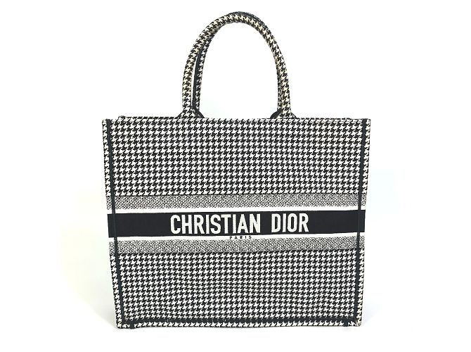 Houndstooth Tote Bag von Christian Dior Weiß