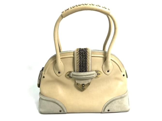 Sac à main en cuir beige Christian Dior  ref.1469003