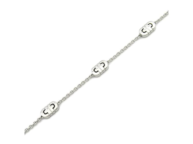 Bulgari Pulseira charm Parentesi Bvlgari Prata Ouro branco  ref.1469068