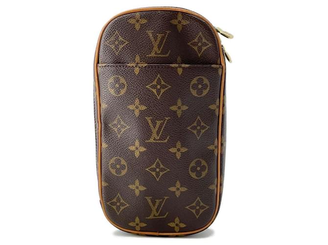 Pochette Ganjou Monogramm Louis Vuitton M51870 Braun Lackleder ref 