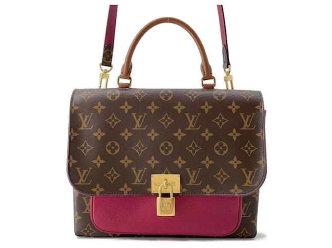 Sac à main Monogram Marignan Louis Vuitton Cuir vernis Rouge  ref.1469142