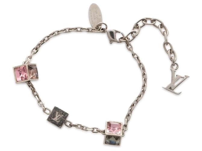 Bracelet charm Louis Vuitton Gamble en strass Métal Argenté Multicolore  ref.1469148