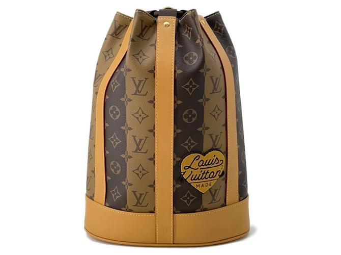 Louis Vuitton Monogram Stripe Randonne Backpack Black Patent leather  ref.1469154