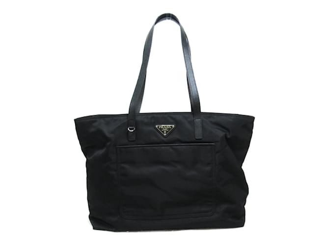 Prada Black Nylon Safiano Leather Tote Bag  ref.1469215