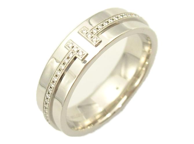 Anel T Two Band em Ouro Branco da Tiffany & Co.  ref.1469228