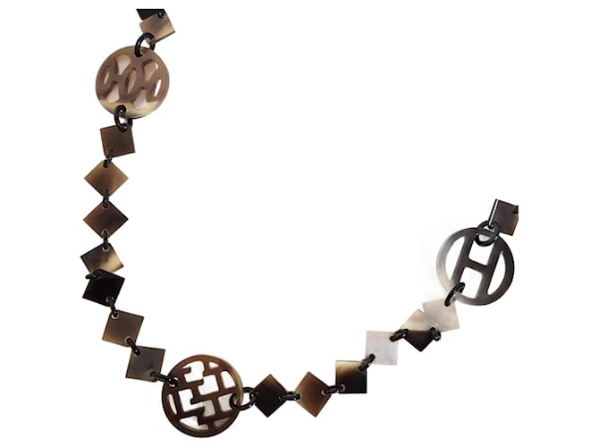 Hermès Hermes Buffalo Horn Necklace Brown  ref.1469437