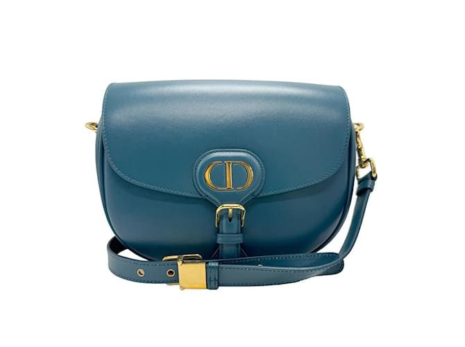 Christian Dior BOBBY Medium Shoulder Bag Dark blue Leather  ref.1469594