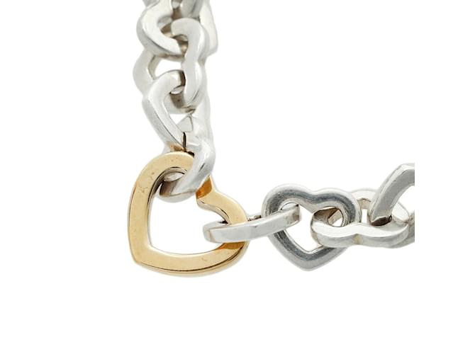 Colar choker com motivo de coração Tiffany & Co. Prata Dourado Prata Ouro amarelo  ref.1469621