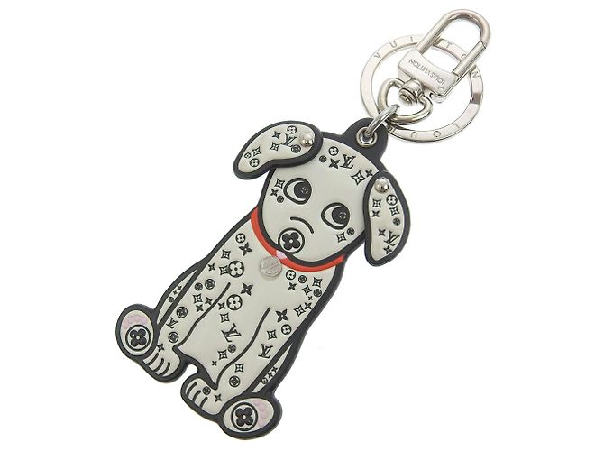 Chaveiro charm Monogram Louis Vuitton Preto Branco Monograma