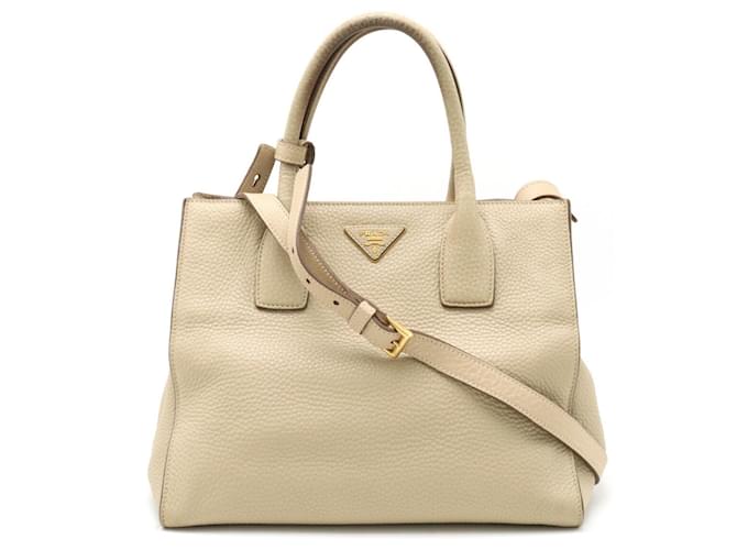 Borsa a mano Prada Vit Daino Beige Pelle  ref.1469701