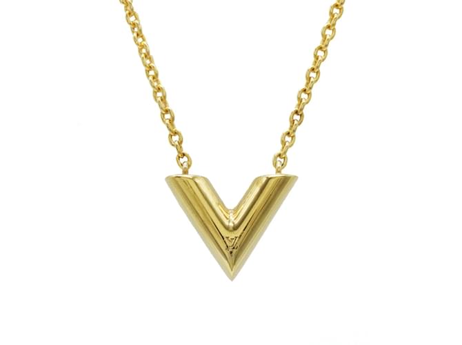 Louis Vuitton Essential V Pendant Necklace Golden Gold-plated  ref.1469728