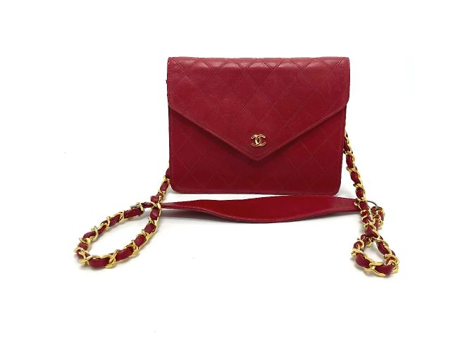 Chanel Bicolor Rote Leder Schultertasche