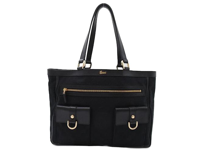 Borsa tote in tela GG nera Gucci Nero  ref.1469901