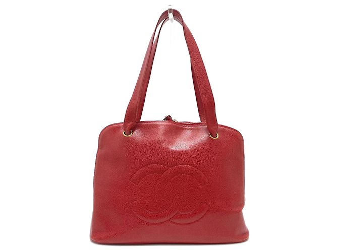 Timeless Bolsa de ombro de couro vermelho Chanel