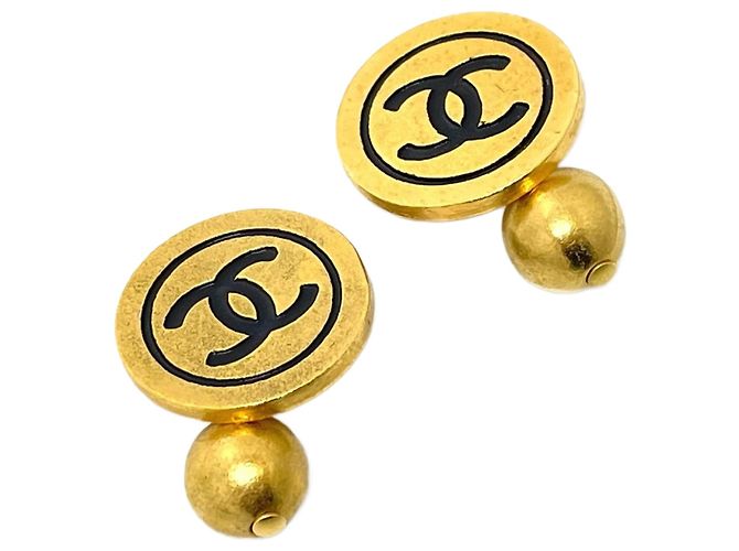 Chanel CCCC Mark Gold Cuffs Golden
