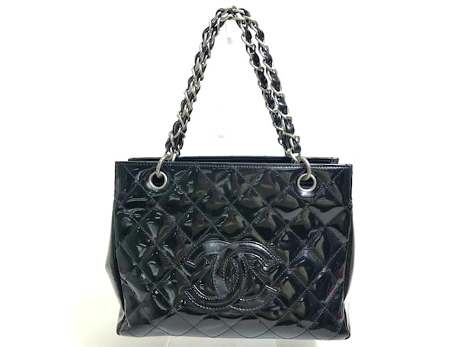 Timeless Chanel CC Mark Matelasse Handbag Black Patent leather  ref.1469957