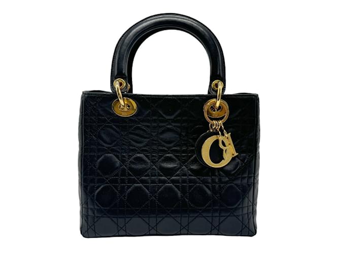 Sac à main en agneau noir Christian Dior Cuir  ref.1469975