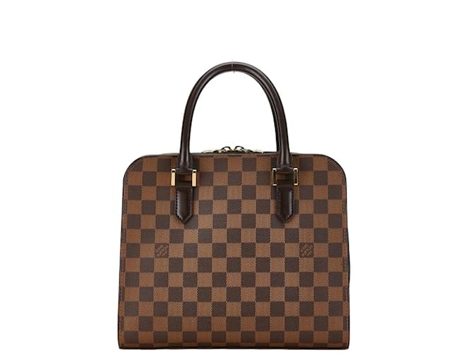 Bolso Louis Vuitton Damier Triana Castaño Cuero Plástico  ref.1470017