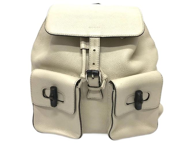 Gucci Bamboo Backpack White