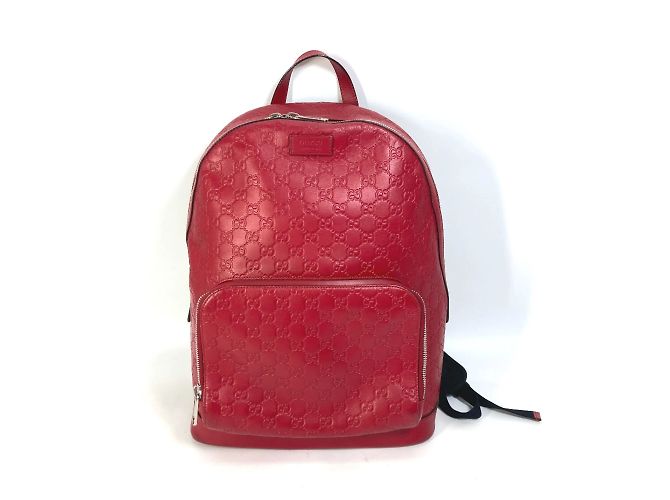 Gucci Red Leather Backpack