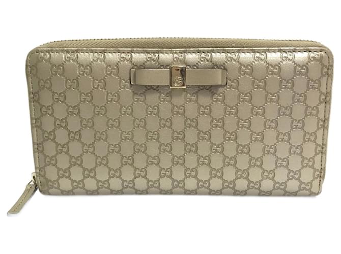 Gucci 388680 Guccissima GG Long Wallet Golden Leather  ref.1470068