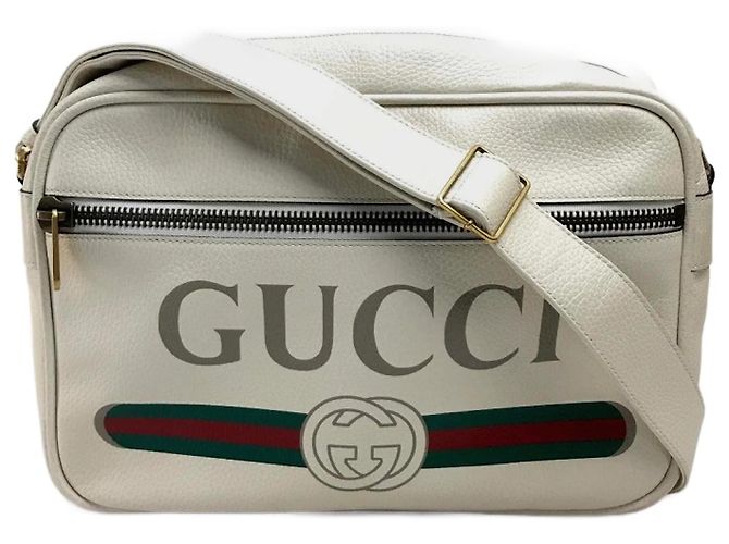Borsa a spalla in pelle bianca Gucci Bianco