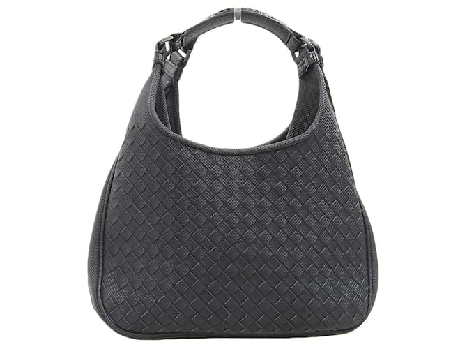 Bolso Bottega Veneta Intrecciato Campana Negro Cuero  ref.1470211