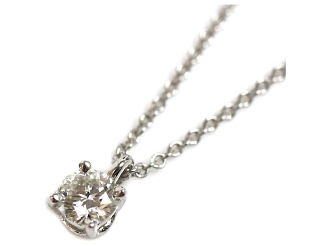 Tiffany & Co. Platinum Solitaire Diamond Necklace  ref.1470222