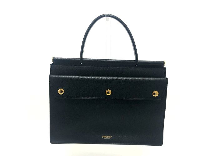 Borsa in pelle nera Burberry Nero
