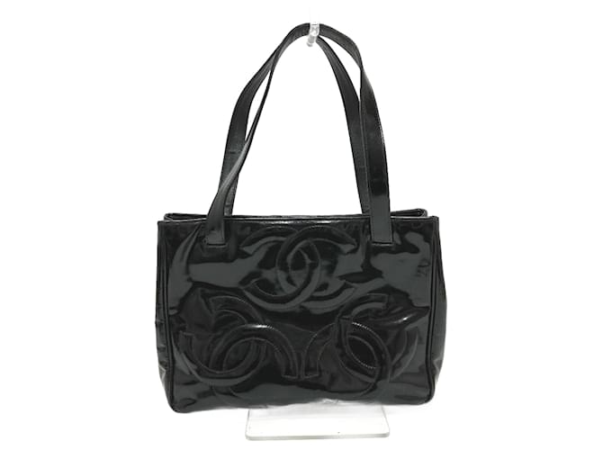 Sac à épaule en cuir verni noir Chanel Cuir vernis  ref.1470307