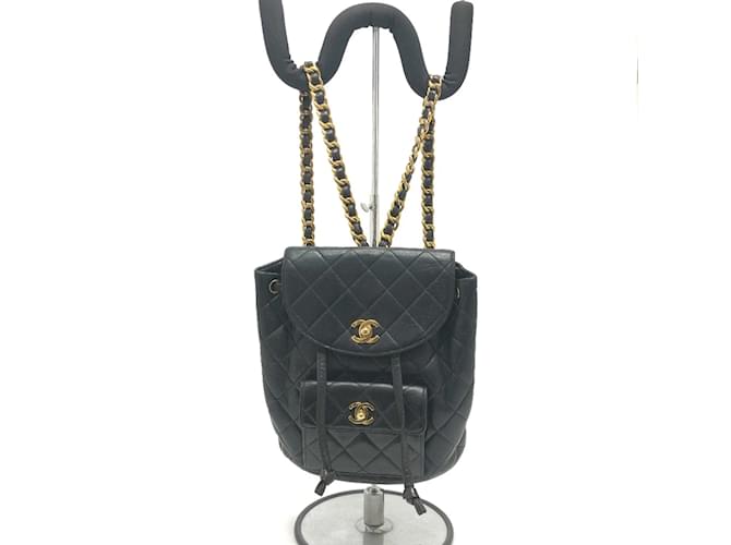 Mochila Chanel CC Mark Chain Negro Cuero  ref.1470333