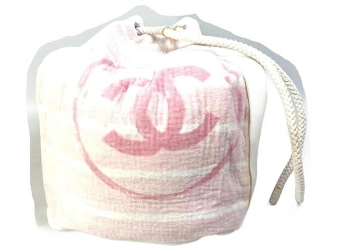 Bolsa de ombro de algodão rosa Chanel  ref.1470370