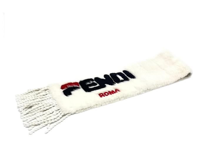 Fendi FNG477 Logo Phila Collaboration Scarf White  ref.1470396