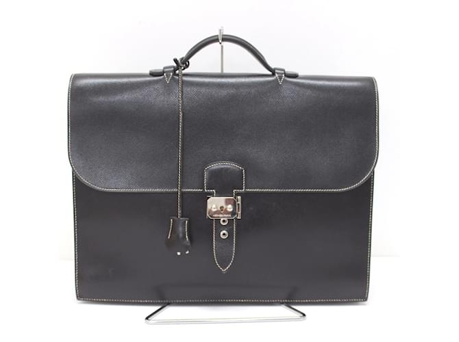 Hermès Hermes Black Leather Briefcase  ref.1470480